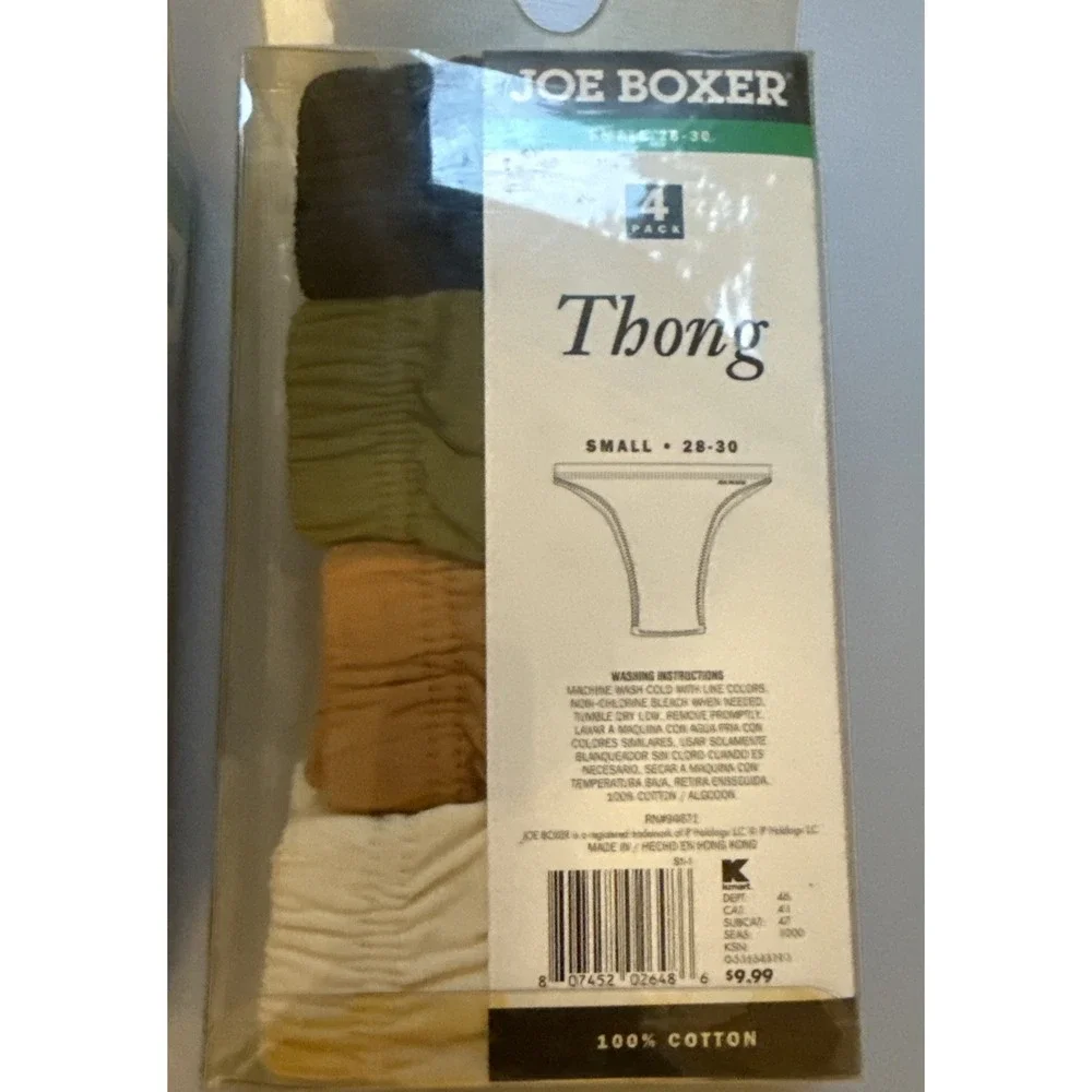 2 packs NEW  Vintage Joe Boxer Men's 4 Pk Thong Briefs Underwear Size Small RARE